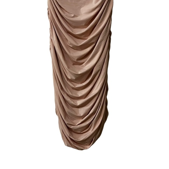 NWT ARITZIA TEN by BABATON Sparkle Cocktail Dress Rose Quartz Dusty Pink Ruched - Picture 6 of 16